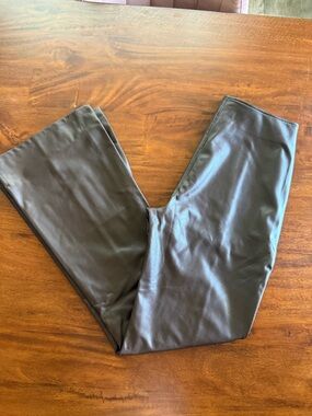 Abercrombie & Fitch Vegan Leather Pants Medium Brown NWT Straight Flare Leg